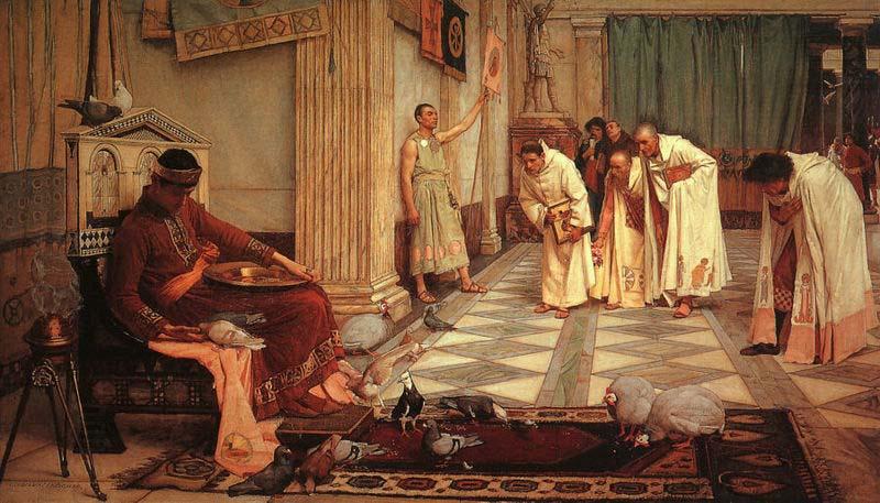 John William Waterhouse The Favorites of the Emperor Honorius China oil painting art